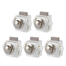 105pcs 캠핑카 푸시 잠금 20mm rv 캐러밴 보트 모터 홈 캐비닛 서랍 래치 버튼 잠금 가구 하드웨어, 5pcs 흰색, 5개