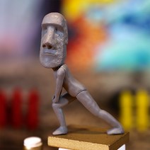 모아이 스트레칭 미니 모아이 석상 병맛인형 실내장식, 사이드 벤드 높이 5cm