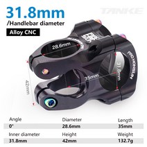 TANKE559MTB 31.8mm 로드스터 프로즌 초경량 0도 상승 FR AM 엔듀로 35mm 28.6mm 조향기 산악자전거 부품, 검은색 자전거 핸들