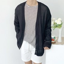 반즈 남자 여름 린넨 그물 썸머 루즈핏 베이직 오픈 가디건4color