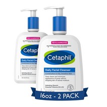Cetaphil 데일리 페이셜 클렌저 젠틀 포밍 클린 순한 복합 지성피부용 스킨클렌징폼 페이스워시 473ml 2개