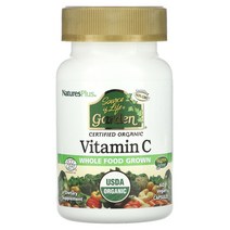 NaturesPlus 유기농 비타민C 60 식물성 캡슐, 60정, 1개