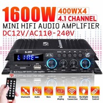 블루투스 HIFI 미니 앰프 스피커 파워 엠프 4400w 4.1 채널 하이파이 전력 증폭기 자동차홈 시어터 디지털 전원 오디오 스피커 베이스 usbsd aux, 협력사, 나는 플러그