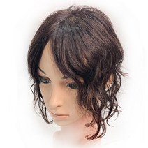 센스모드니 인모 두피구현 웨이브 부분가발 여자 정수리 가발 SW_M0002, 블랙