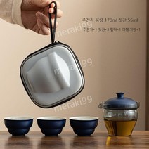 캠핑용 다도세트 다기세트 차세트 휴대용 3인용, D ( 주전자 1 + 컵 3)