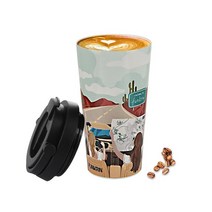 Funkrin 세라믹 코팅이 된 단열 커피 머그잔 473.2ml(16온스) 진공 스테인리스 스틸 티 텀블러 뚜껑과 손잡이 이중 벽 누출 방지 보온병 머그잔 여행 사무실 학교, Tourism