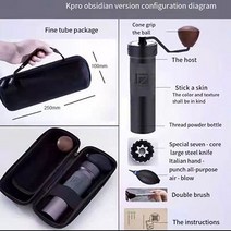 1Zpresso Kpro 수동 커피 그라인더 알루미늄 버 그라인더 미니 콩 밀링 스테인레스 스틸 조절 커피 콩 밀 4, 03 gray plus