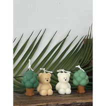 숲속 곰돌이세트 나무캔들 곰돌이캔들 귀여운캔들 단체선물 회사선물 친구선물, 베이지, 키테라(이솝)