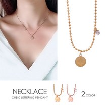 kirakirashop 큐빅 코인 목걸이 ANB1409