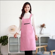 지지미앞치마 고사리 나물앞치마 요양보호사 네일아트 보육교사여름앞치마 pu 앞치마 가죽 조끼 디자인 여성 방수 및 기름 방지 주방 요리 가운 성인 턱받이 허리 앞치마, 라이트 핑크, 한 사이즈