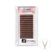 브라운 YY 래쉬 포레버제이 / 0.07 JC C D 12줄 / 더블Y 래쉬 / 2D 래쉬 / 더블Y모 / YY모 / Y래쉬 / 볼륨래쉬 / 와이래쉬 / 2D모, 13mm