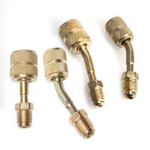 진공 펌프 4피스 자동차 에어컨 냉매 탱크 어댑터 커넥터 미니 시스템 HVAC R410a R134a 황동에