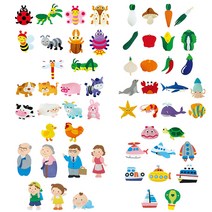 청양토이 펠트지 찍찍이 교육자료 모형 동물 과일 야채 곤충 바다 날씨 교통 직업 사파리 16종 모음, 펠트지 찍찍이 교육자료 조류 모형 8종