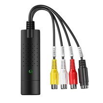 Easycap USB 2.0 Easy Cap 비디오 TV DVD VHS DVR 캡처 어댑터 장치 지원 Win10, 01 Black