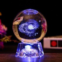 스노우볼 워터볼 led 수정 구슬 3d 태양계 행성 수정 구슬 투명 레이저 새겨진 유리 공 사진 앰프 가정 장식 공 선물, 2-엑스