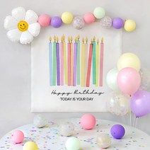 생일파티용품 세트 홈 파티 패키지 풍선 소품 장식 꾸미기 여자 남자 친구, 03. 감성포스터파스텔 생일_파스텔D