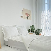 라라슈 화이트 시어서커 스노우리플 여름이불 SS, 핑크