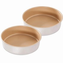 Nordic Ware 22.9cm(9인치) 원형 논스틱 천연 알루미늄 케이크 팬 (2팩) 메탈릭 3549579799, 2개