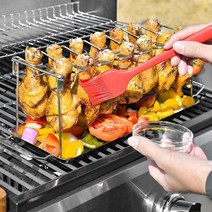 업소용 구이 주물 팬 그릴 그리들 삼겹살 불판 jumbo size bbq 치킨 다리 랙, 4개 세트