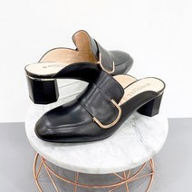 여성 스퀘어 가죽 유링장식 쿠션5cm블로퍼12H00863D