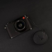 수동 가죽 렌즈 캡 렌즈 방수 보호 카메라 렌즈 커버 leica Q typ116 leica QP Q2 카메라 액세서리, 검은색, 하나, 1개