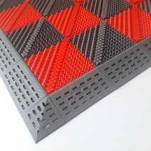 제이씨 카디조립매트 90cm X 60cm(반조립 포장배송), 회색바탕+빨강솔(Gray+Red)