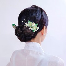 *그리너리_한복 비녀 혼주 뒤꽂이 헤어장식 헤어코사지 머리장식 웨딩 돌잔치 칠순잔치