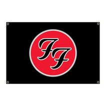 현수막걸이대 배너걸이 받침대 3Jflag90x150cm 푸 파이터스 록 음악 밴드 플래그 헤비 메탈 팝 가수 인테리어 장식 배너 태피스트리, 4.4 holes in 4 corners - 90x15