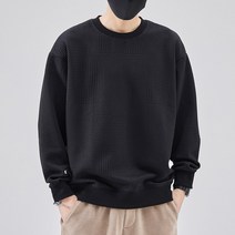 오버클래쓰 남자 맨투맨 티셔츠 캐주얼 면 빅사이즈 기본 데일리