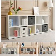 2단 10칸 낮은 아이방꾸미기 수납 책꽂이 오픈 좁은집, 색상_그레이화이트, 상세페이지 참조