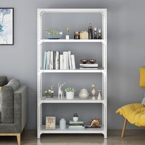 배란다 창고 펜트리 정리 선반 철제 렉 앵글, 화이트180cm 5층