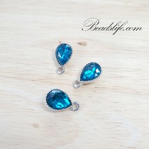 비즈라이프 참장식 8*15mm 물방울 백금도금 10개, 1봉, 인디콜라이트백금도금