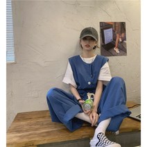 여성 루즈핏 점프 슈트 오버 점프슈트