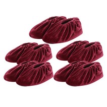 플란넬 신발 커버 먼지 방지 재사용 가능한 미끄럼 방지 신발 액세서리 주방 욕실 사무실 용 overshoes, 빨간색