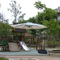 제이월드 대형 파라솔 그늘막 쉼터, 1개, 아이보리