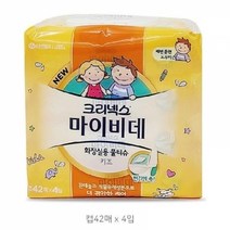 [트윈스몰] 크리넥스 마이비데 화장실용 물티슈 키즈용 캡형42매X4팩 배변훈련 도우미, 4개