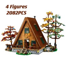어려운레고 2023 새로운 아이디어 21338 Moc 프레임 캐빈 포레스트 하우스 빌딩 블록 도시 거리보기 건축 모델 성인 장난감 아이 선물, [01] 2082pcs