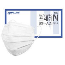 나록스 프레쉬N 국산 마스크 식약처인증 KFAD 비말차단 MB필터 대형 일회용마스크 덴탈마스크 50매, 3개, 화이트