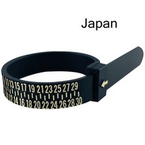 GPS 측량기 영국 미국 일본 측정기 링 사이저 손가락 둘레 크기 측정 벨트 측정 보석, 검은 일본