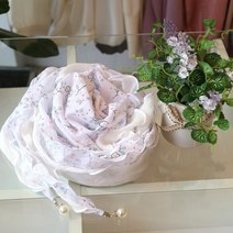 메리앤유 진주포인트 쁘띠꽃 이중 롱스카프