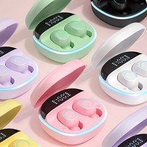 Elsecho LED 무선충전 5.2 블루투스 이어폰, TWS-핑크