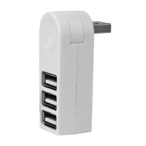3 포트 USB 2.0 허브 270 학위 회전 내구성 범용 액세서리 부품 USB 확장기 확장 스테이션 실용적인 PC 노트북, 5.5CMX1.95CMX1.8CM, ABS, 하얀색