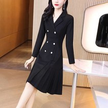 Amaethon 가을 여성 하객 정장 오피스룩 미니 원피스