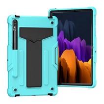 갤럭시탭s7 케이스 북커버 파우치 젤리 키보드 커버 EF-DT970UBKGKR Fe 용, 탭 S7 Fe 12.4, 아쿠아와 블랙