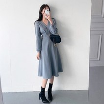 [랜덤플레이] 브이넥 벌룬 소매 프렌치 원피스