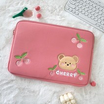 체리 곰 아이패드 노트북 파우치 맥북 태블릿 갤럭시탭 LG그램 가방, 체리곰 파우치