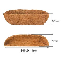 벽 마운트 관리자 코코넛 팜 패드 교수형 바구니 통기성 화분으로 늘어선 녹색 식물 홈 호텔 정원 장식, 36인치