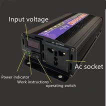 캠핑용인버터 가정용 차량용 휴대용 인버터 순수 사인파 1000w 12v 24v 48v 60v 220V 차량 탑재 부스트 컨버터, 1000w+24V+220V
