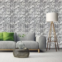 하오 3D 입체 폼블럭 20m 25m 접착식 벽돌 벽지, 그레이 1M x 20M 6mm, 1개