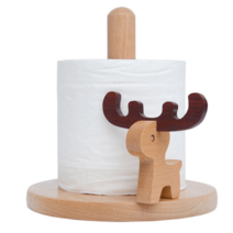 주방용 티슈걸이 행거 원목 롤 키친타올 홀더 탁상 스탠드형 케이스, A